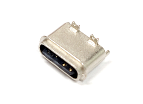 TYPE-C 6P防水母座 180度立貼短體6.8H 粉末冶金外殼